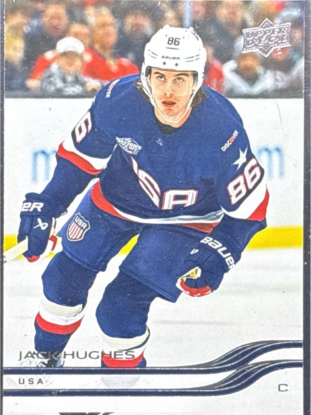 Upper Deck Jack Hughes USA Hockey Trading Card